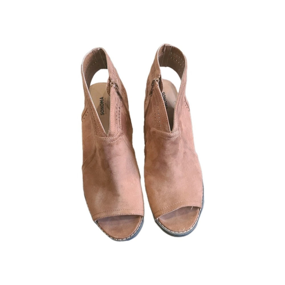 Sonoma Goods For Life Thelma Whiskey Cutout Peep Toe Ankle‎ Boot Women's Sz 10M